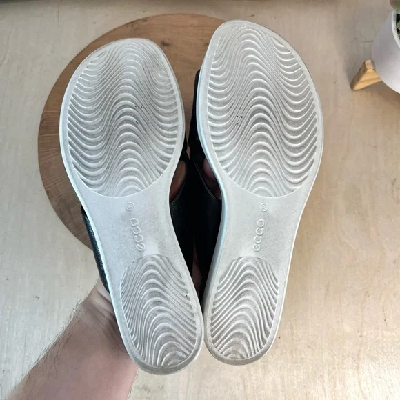 Ecco Touch Plateau Sandals in Black Leather Size 37 - Picture 16 of 16